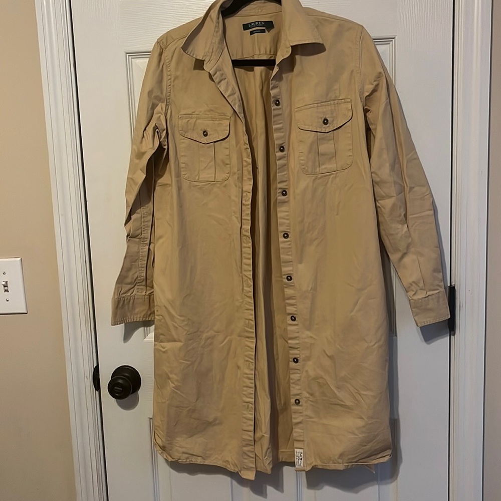 Ralph Lauren Khaki shirt dress.